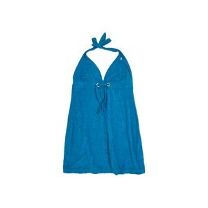 VTG 1990s Ralph Lauren Terry Cloth Halter Swim Cover-Up in Teal Blue – Medium